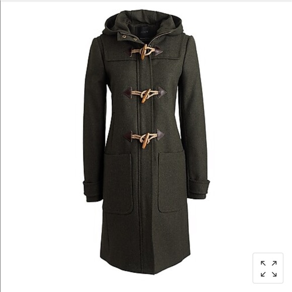 J. Crew Jackets & Blazers - J CREW WOOL MELTON TOGGLE COAT GREEN OLIVE SIZE 4